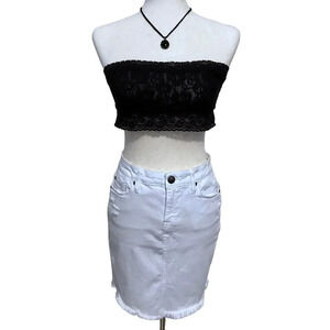 Fidelity Denim NWT White Jean Mini Skirt Women 25